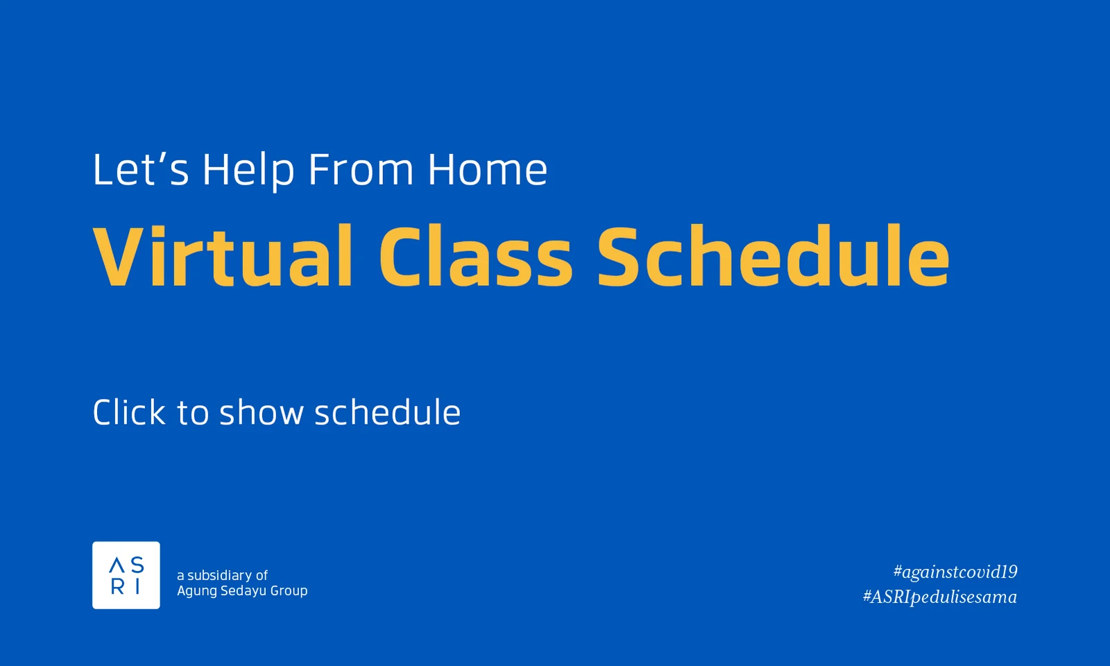 Let's Help From Home - Virtual Class Schedule