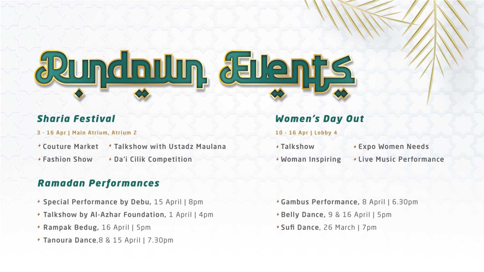Ramadan Favour Rundown Events Ramadan Favour Rundown Events